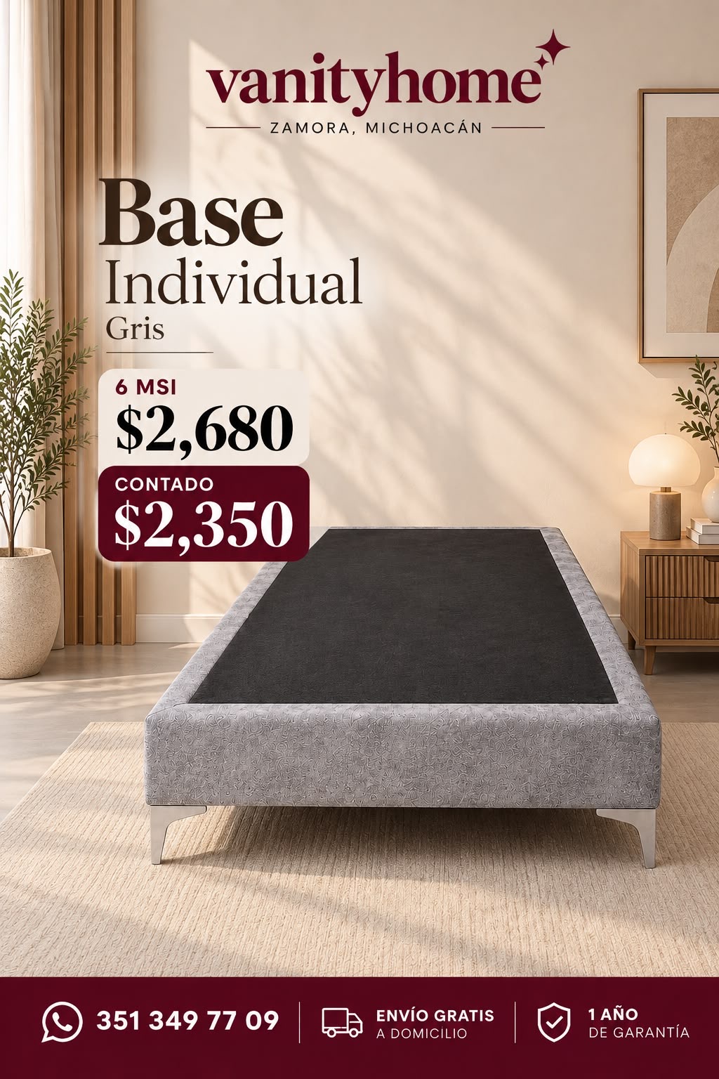 Base Individual Gris