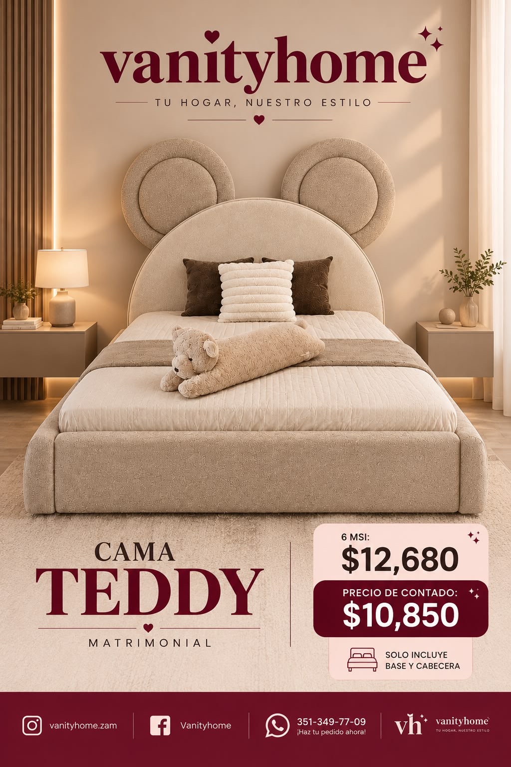 Cama Teddy Matrimonial
