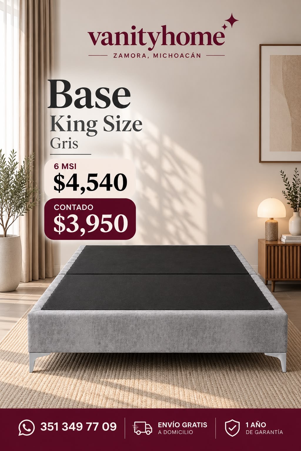 Base King Size Gris