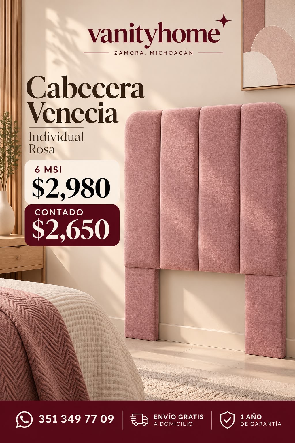 Cabecera Individual Rosa