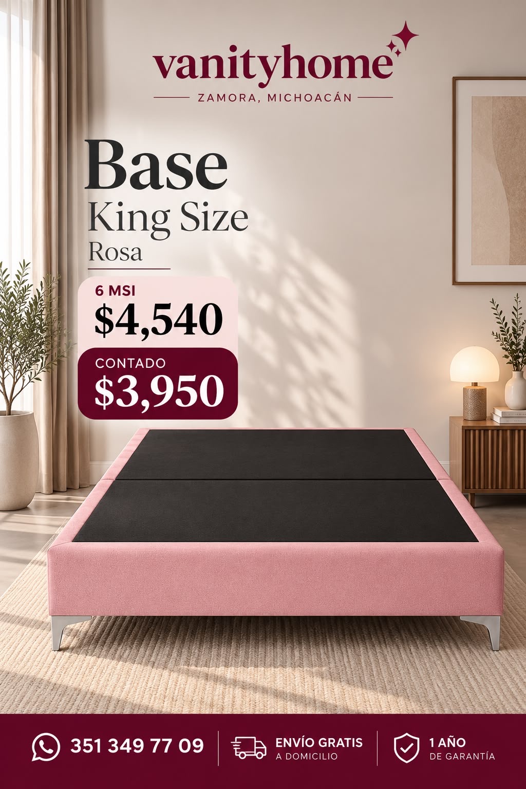 Base King Size Rosa