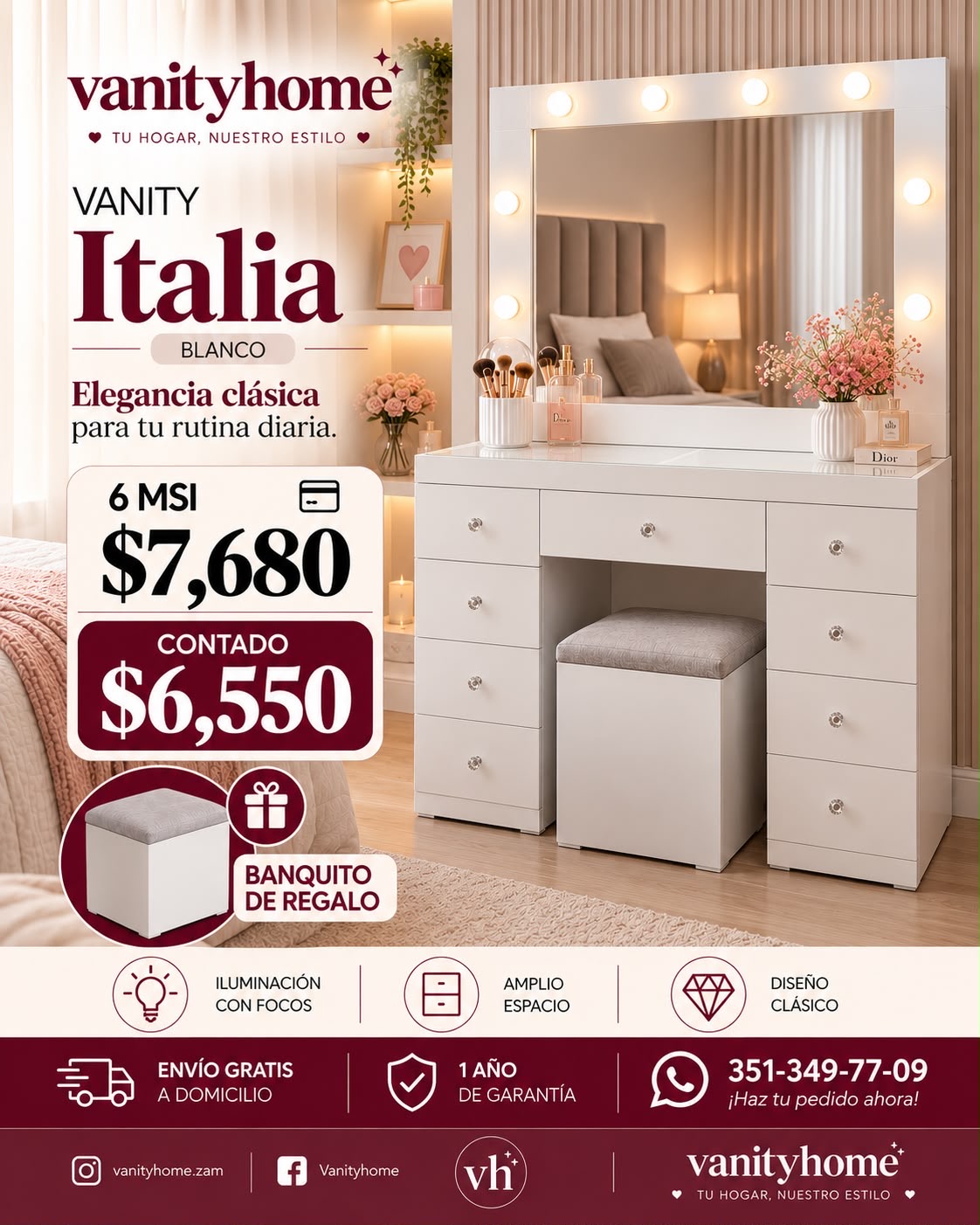 Vanity Italia Blanco
