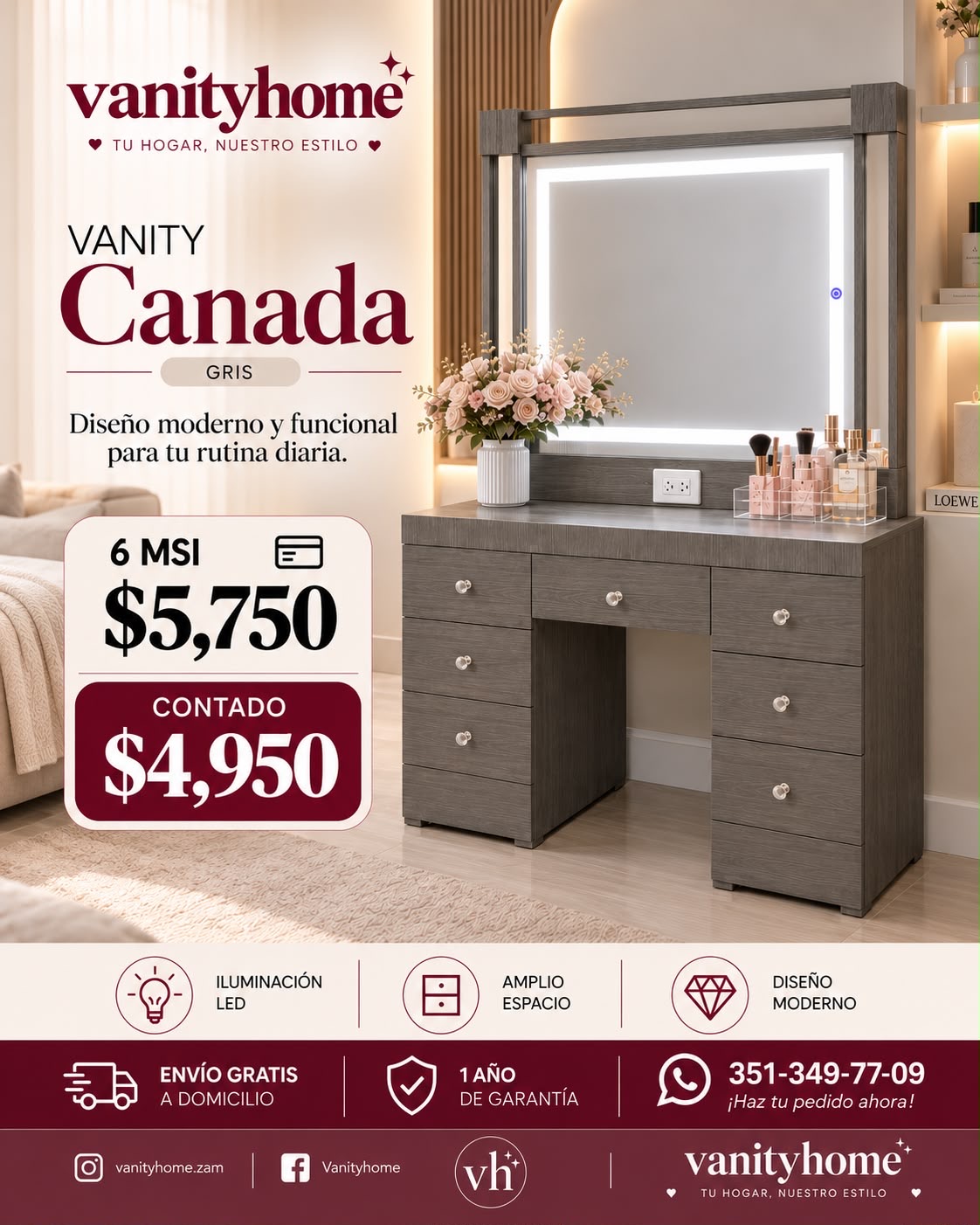 Vanity Canadá Gris