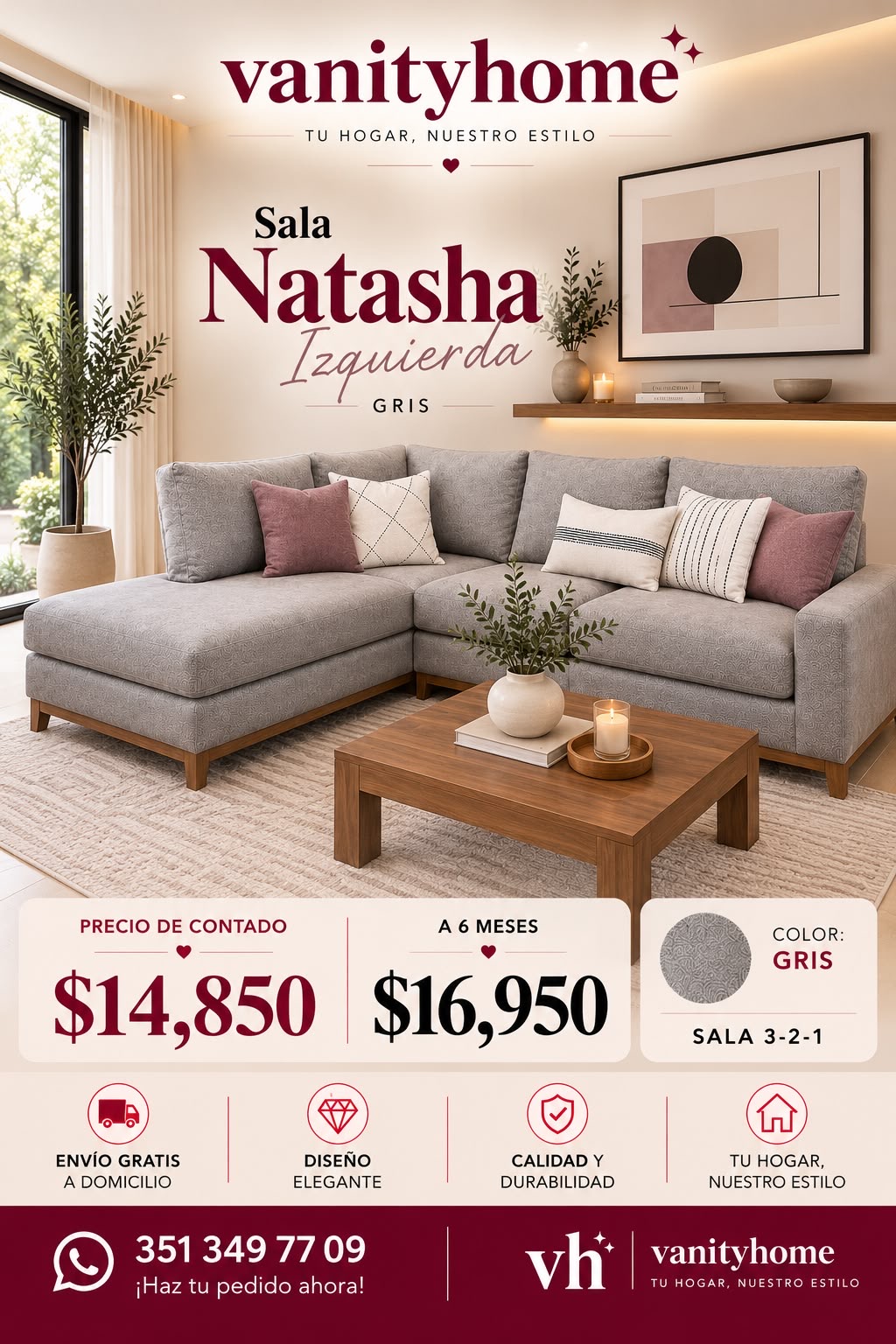 Sala Natasha Gris Izquierda