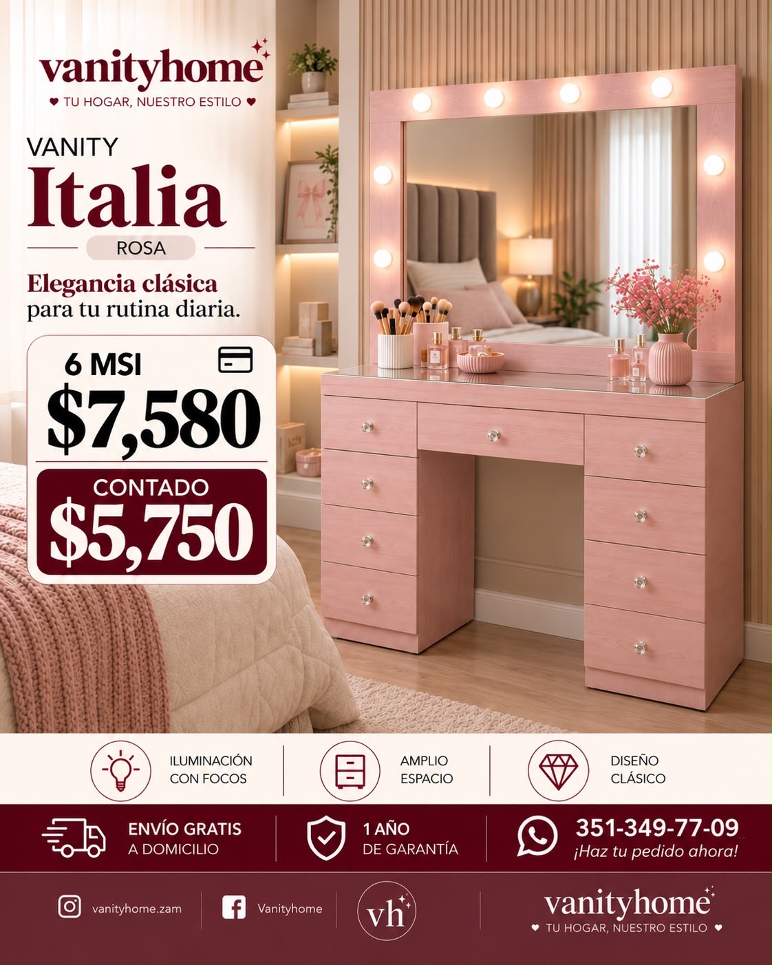 Vanity Italia Rosa