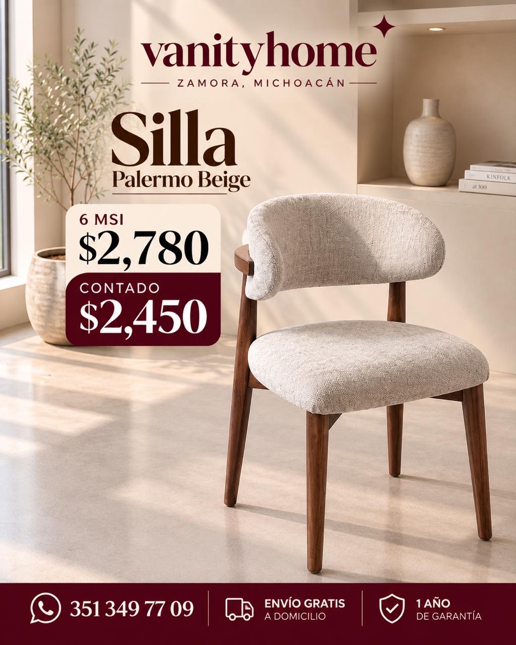 Silla Palermo Beige