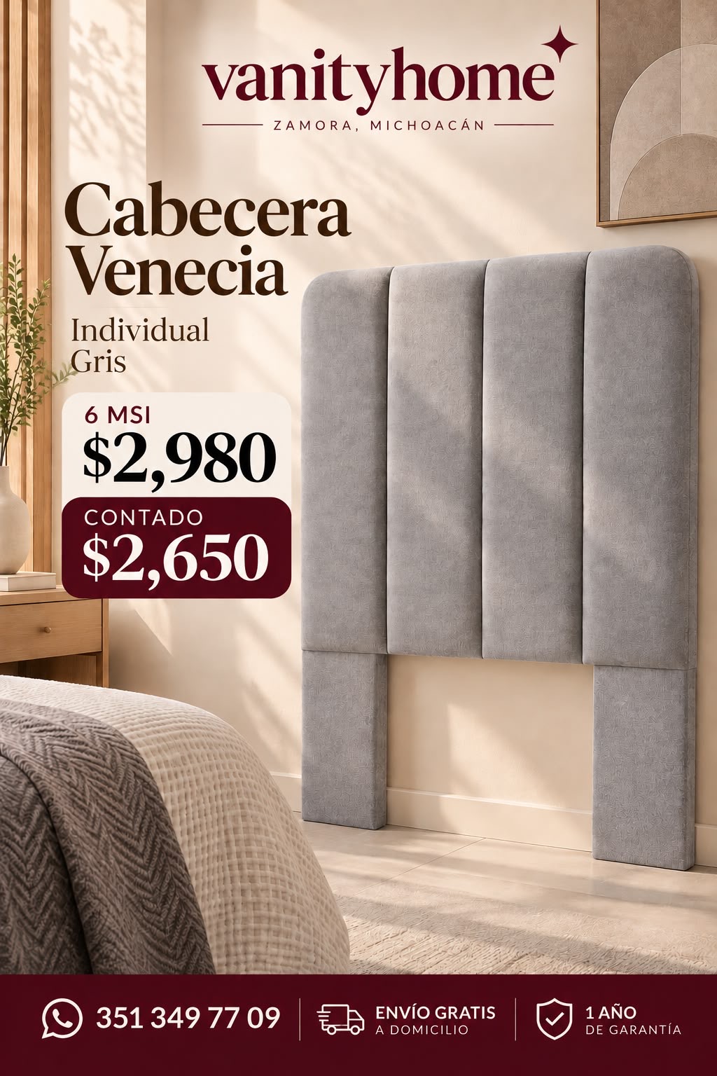Cabecera Individual Gris