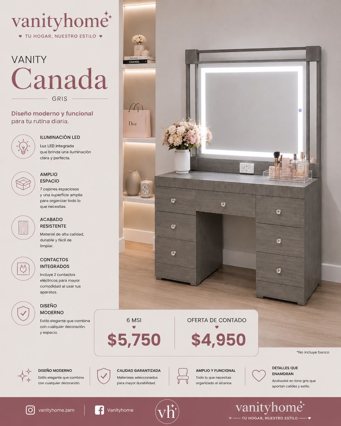 Vanity Canadá Gris