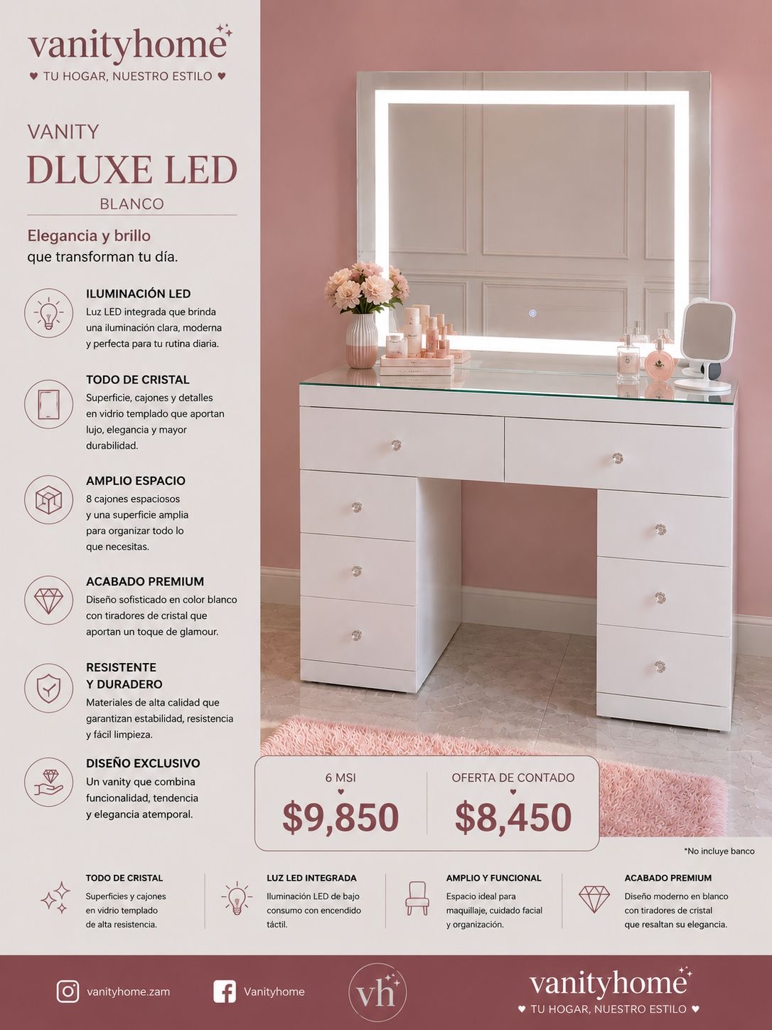 Vanity D´Luxe Led Blanco